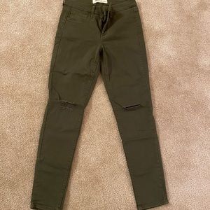 Olive colored Gap Skinny Jeans